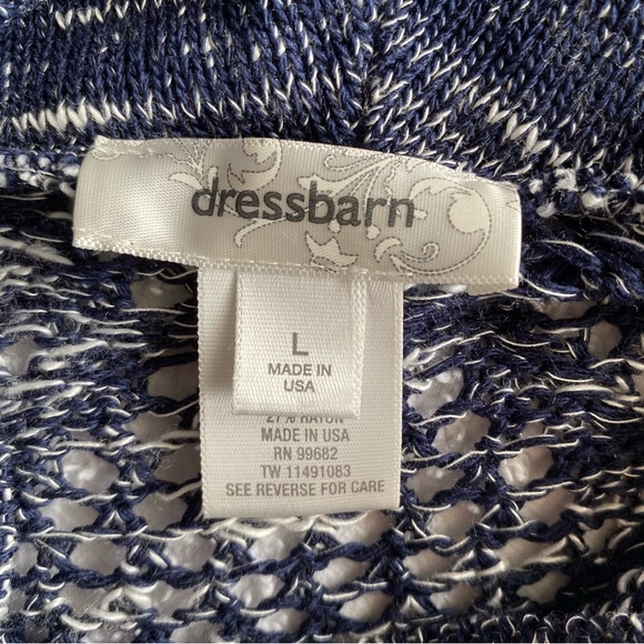 Lot: Tickled Teal Striped Cardigan & Dress Barn Cowl Neck Knit Sweater sz LG EUC - Picture 14 of 15